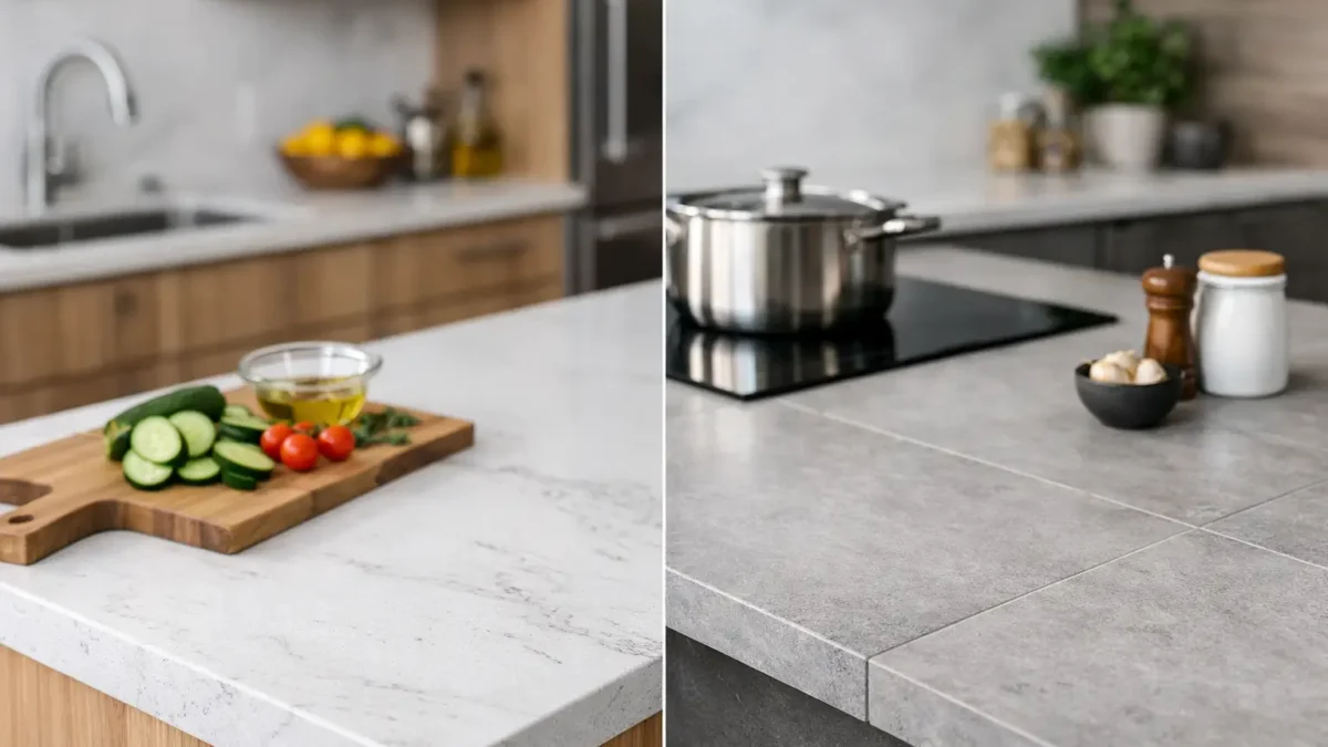 Quartzo ou porcelanato na cozinha?